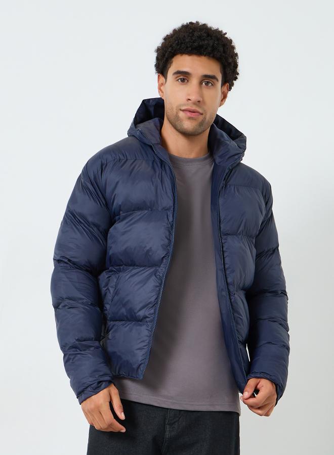 ستايلي جاكيت منفوخ سادة بقصة مريحة - Image 1